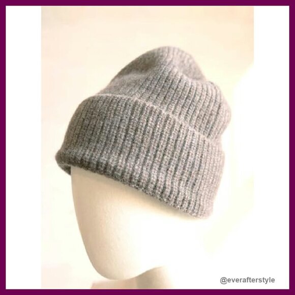 Merino Wool Ribbed Knit Beanie Classic Unisex Winter Hat Warm Cozy